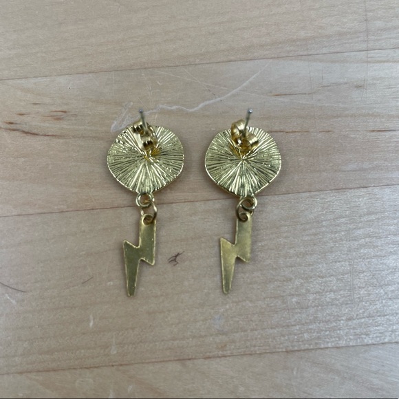 Evil eye 🧿 ⚡️ lightning bolt stud earrings - Picture 3 of 4